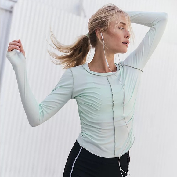 FP Movement by Free People Tops - FP MOVEMENT Right On Run Long Sleeve Layer Top Thumbholes NWT Pistachio Green